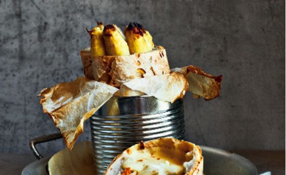 Les asperges en croûte de pain, mousseline à l'orange, recette de printemps de Stéphanie Le Quellec. (STEPHANIE LE QUELLEC)