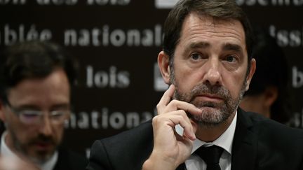 Le ministre de l'Intérieur, Christophe Castaner, devant la commission des lois à l'Assemblée nationale, le 8 octobre 2019. (PHILIPPE LOPEZ / AFP)