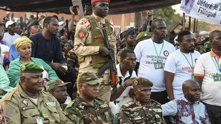 Des soldats de la junte militaire à l'origine du coup d'Etat au Niger, à Niamey, le 10 septembre 2023. (AFP)