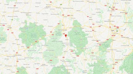 La commune de&nbsp;Sauvagnat-Sainte-Marthe, à une trentaine de kilomètres au sud de Clermont-Ferrand.
 (GOOGLE MAPS)