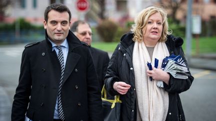 Florian Philippot a annoncé jeudi 21 septembre qu'il quitte le Front national et Sophie Montel, eurodéputée et conseillère régionale dans l'Est, lui a aussitôt emboîté le pas.&nbsp; (SEBASTIEN BOZON / AFP)