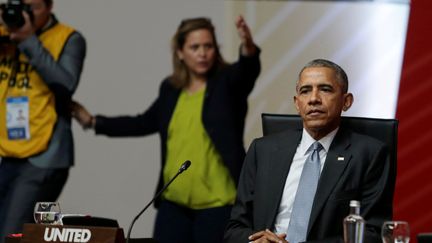 Barack Obama au sommet de l'APEC, à Lima, au Pérou, dimanche 20 novembre 2016.&nbsp; (GUADALUPE PARDO / REUTERS)