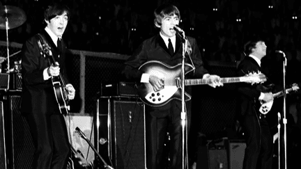 L'une des rares photographies du dernier concert des Beatles (29 août 1969)
 (Capture d&#039;image France3/Culturebox)