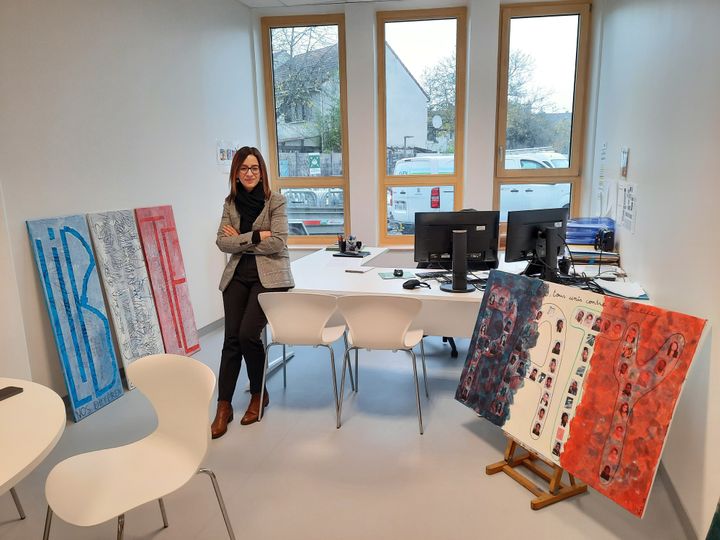 Salima Chalqi, principal of Samuel-Paty college in Valenton (Val-de-Marne).  (NOEMIE BONNIN / RADIO FRANCE)