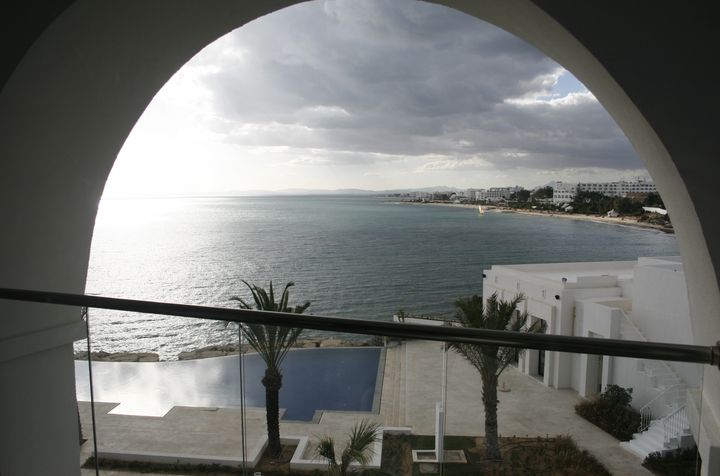 Vue depuis l'h&ocirc;tel La Badira&nbsp;&agrave; Hammamet (Tunisie). (GAEL COGNE / FRANCETV INFO)