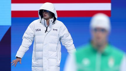 Le nageur américain Matt Fallon avant la demi-finale du 200 m brasse aux Jeux olympiques de Paris, le 30 juillet 2024. (SARAH STIER / GETTY IMAGES EUROPE)