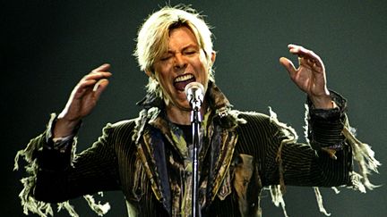 David Bowie sur sc&egrave;ne le 23 juin 2004 &agrave; Prague (R&eacute;publique tch&egrave;que) lors de sa tourn&eacute;e Reality Tour. (DAVID W CERNY / REUTERS)