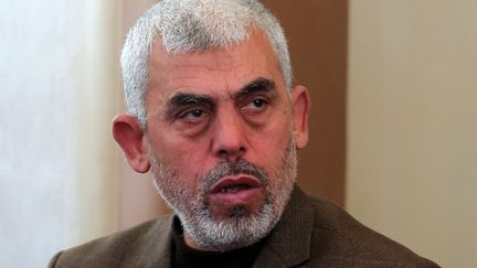 L'ex-chef du Hamas Yahya Sinouar, le 27 février 2017, dans la bande de Gaza. (SAID KHATIB / AFP)