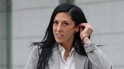 La footballeuse espagnole Jennifer Hermoso arrive au tribunal de l'Audience nationale, à Madrid (Espagne) le 2 janvier 2024. (PIERRE-PHILIPPE MARCOU / AFP)