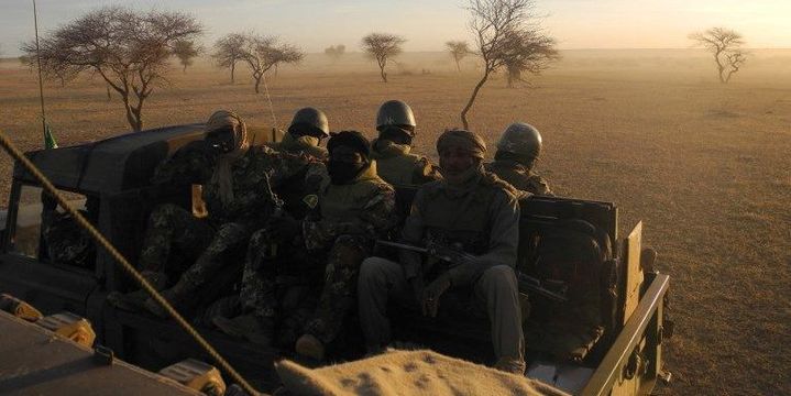 Les premières patrouilles des forces du G5 Sahel, le 2 novembre 2017. (Daphné BENOIT / AFP)