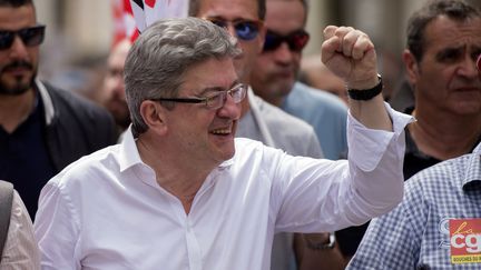 Le député Jean-Luc Mélenchon lors d'une manifestation contre la politique d'Emmanuel Macron, le 26 mai 2018, à Marseille. (BERTRAND LANGLOIS / AFP)