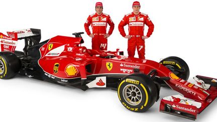 La nouvelle Ferrari F14-T présentée par Alonso et Räikkönen.  (FOTO STUDIO COLOMBO / FERRARI)