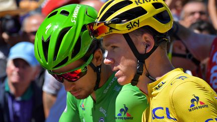 Chris Froome et Peter Sagan en grande conversation (DAVID STOCKMAN / BELGA MAG)