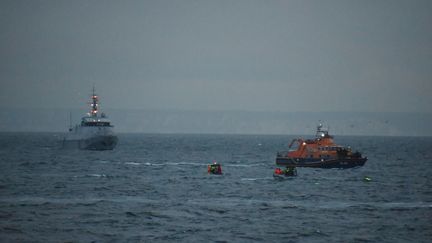 Search and rescue operation following the sinking of a migrant boat off the coast of Calais with the commitment of French and British resources during an operation under the coordination of CROSS Gris-Nez, August 12, 2023. (HANDOUT / MARINE NATIONAL)