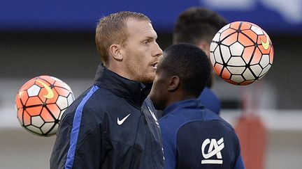 Jérémie Mathieu, le 25 mars 2016, à  Clairefontaine (Yvelines).&nbsp; (FRANCK FIFE / AFP)