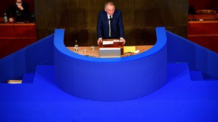 François bayrou, haut-commissaire au Plan, devant le Conseil économique, social et environnemental (CESE), le 22 septembre 2020. (MARTIN BUREAU / AFP)