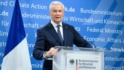 Bruno Le Maire, à Berlin (Allemagne), le 13 septembre 2023. (BERND VON JUTRCZENKA / DPA / AFP)