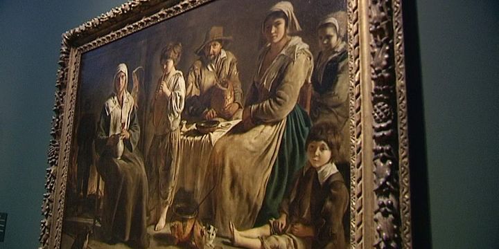 Oeuvre "Famille de paysans dans un intérieur", par les Louis Le Nain, actuellement au Louvre-Lens pour l'exposition "Le Mystère Le Nain"
 (France 3 / Culturebox)