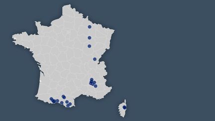 Les communes n'ayant donné aucune voix à Marine Le Pen lors du premier tour de l'élection présidentielle, le 10 avril 2022. (FRANCEINFO)