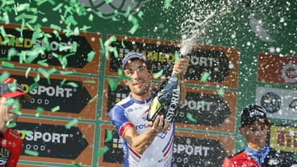 Thibaut Pinot fête sa victoire au Tour de Lombardie (YUZURU SUNADA / BELGA MAG)