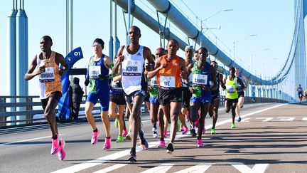 Des marathoniens lors du marathon de New York, le 3 novembre 2019. (JOHANNES EISELE / AFP)