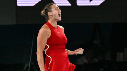 Aryna Sabalenka lors de la finale de l'Open d'Australie le 27 janvier 2024. (PAUL CROCK / AFP)