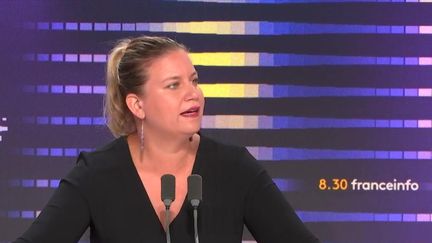 Mathilde Panot is the guest of franceinfo on Friday August 30, 2024. (FRANCE INFO / RADIOFRANCE)