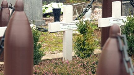 Tombe d'Augustin Trébuchon, ultime mort de la Der des Ders, à Vrigne-Meuse (Ardennes). (FRANCOIS NASCIMBENI / AFP)