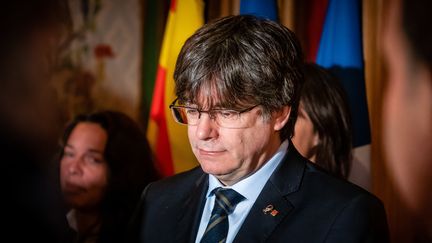 Carles Puigdemont à Perpignan (Pyrénées-Orientales), le 29 février 2020. (ARNAUD LE VU / HANS LUCAS / AFP)