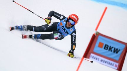 A 26 ans, Federica Brignone remporte le premier super-combiné de sa carrière en Coupe du Monde à Crans-Montana (Suisse). (FABRICE COFFRINI / AFP)