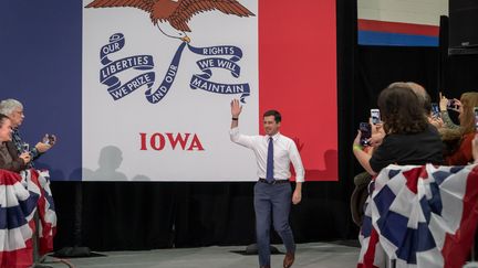 Pete Buttigieg lors d'un meeting dans l'Iowa en novembre 2019.&nbsp; (GARY HE / EPA)