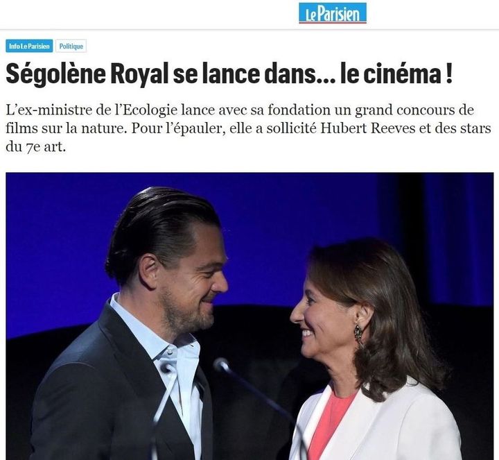 "Ségolène Royal se lance dans le cinéma". (CAPTURE ECRAN D'UN ARTICLE DU PARISIEN DU 5 JUILLET 2018)