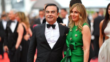 Carlos Ghosn et son épouse Carole Ghosn, le 26 mai 2017 au Festival de Cannes. (LOIC VENANCE / AFP)