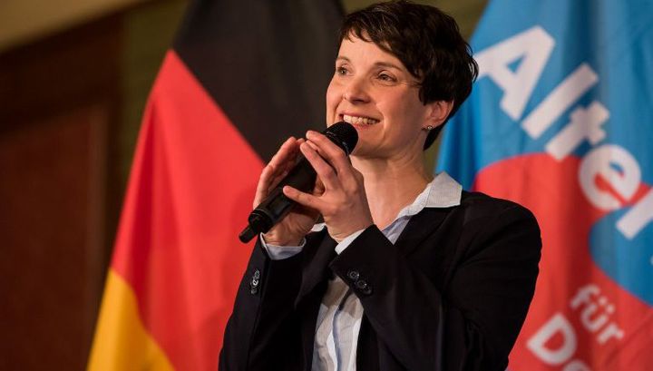 Frauke Petry lors d'une réunion à Munich (Mai 2016). (Lukas Barth / ANADOLU AGENCY)