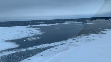 Cinq Français ont disparu au Québec près de l'île Beemer, le 22 janvier 2020. (AFP)