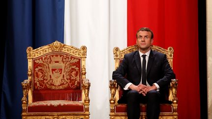 Le président Macron à l'Hôtel de ville de Paris, le 14 mai 2017. (CHARLES PLATIAU / AFP)