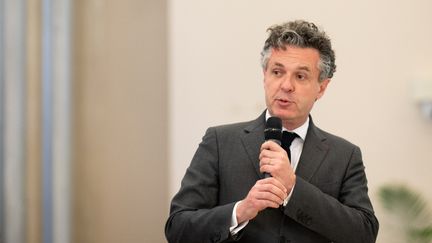 Le ministre de la Transition écologique, Christophe Béchu, à Paris, le 16 mai 2023. (STEPHANE MOUCHMOUCHE / HANS LUCAS / AFP)