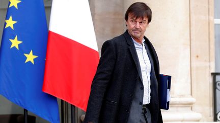 Le ministre de la Transition écologique, Nicolas Hulot, quitte l'Elysée, le 17 janvier 2018. (CHARLES PLATIAU / REUTERS)