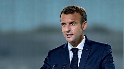 Emmanuel Macron à Montréal (Canada), le 7 juin 2018. (DAVID HIMBERT / HANS LUCAS)