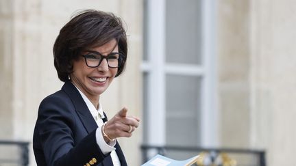 La ministre de la Culture, Rachida Dati, après le conseil des ministres hebdomadaire à l'Elysée, à Paris, le 12 janvier 2024. (LUDOVIC MARIN / AFP)