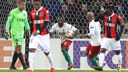 Manuel Fernandes buteur lors du match aller face à Nice (VALERY HACHE / AFP)