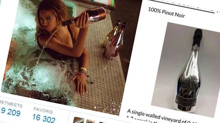 &nbsp; (Beyoncé fait scandale en versant une bouteille de champagne dans un jacuzzi © capture d'écran / compte Twitter)