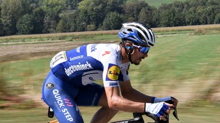 Julian Alaphilippe encore à l'avant sur cette 17e étape du Tour de France. (ANNE-CHRISTINE POUJOULAT / AFP)