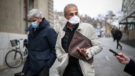 Tariq Ramadan à Genève (Suisse), le 10 novembre 2020. (FABRICE COFFRINI / AFP)