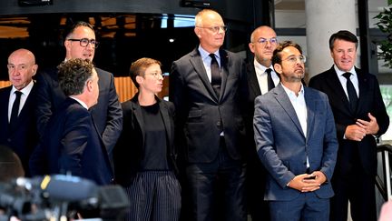 Les dirigeants du parti Horizons à Reims, le 11 septembre 2024. (FRANCOIS NASCIMBENI / AFP)