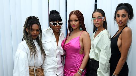 Renell Medrano, Rihanna, Nisaa Pouncey, inauguration de la novelle boutique éphémère de la chanteuse, New York, 19 juin 2019 (DIMITRIOS KAMBOURIS / GETTY IMAGES NORTH AMERICA)