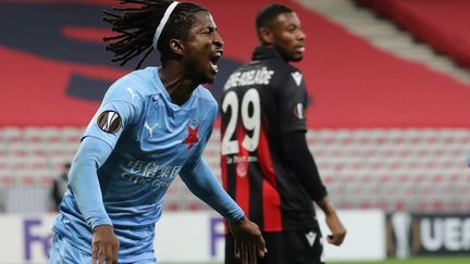 L'OGC Nice s'est incliné 1-3 face au Slavia Prague. (VALERY HACHE / AFP)