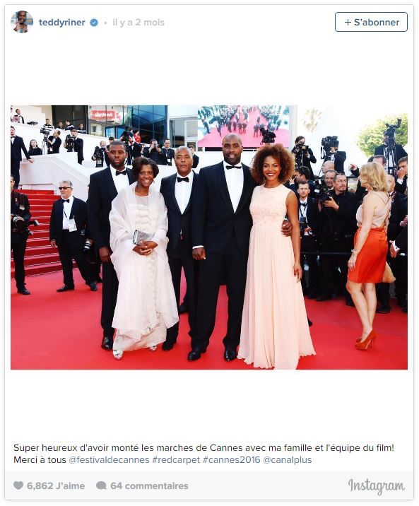 Teddy Riner et sa famille, à Cannes (Alpes-Maritimes), le 21 mai 2016. (TEDDY RINER / INSTAGRAM)