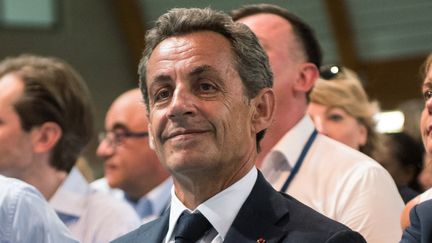 Nicolas Sarkozy, lors du campus des Républicains, au Touquet, le 27 août 2016. (DENIS CHARLET / AFP)