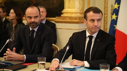 Edouard Philippe et Emmanuel Macron à l'Elysée le 10 décembre 2018. (LP/ JEAN-BAPTISTE QUENTIN / MAXPPP)